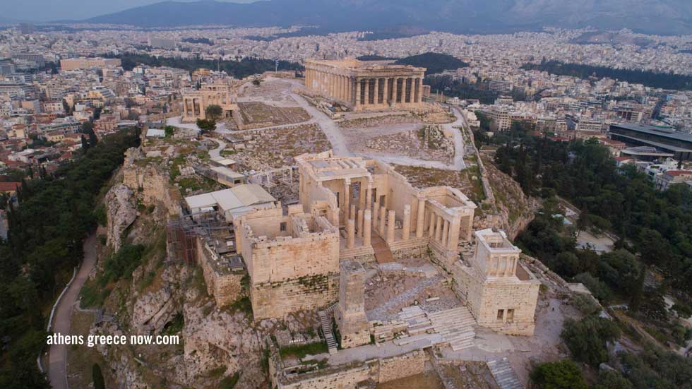 Aerial View Of Acropolis Of Athens' Ancient Citadel